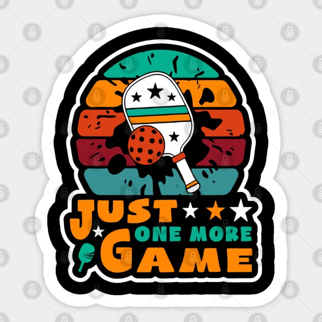 Pickleball-Just One More Game Sticker by rhazi mode plagget